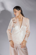 Load image into Gallery viewer, Peach Pink Embroidered Blazer Set
