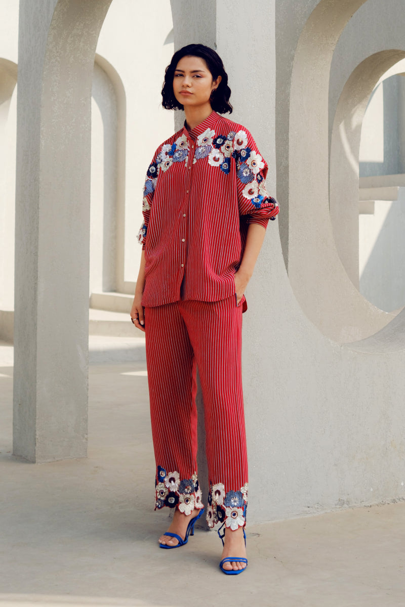 Red Chloe Kimono Shirt