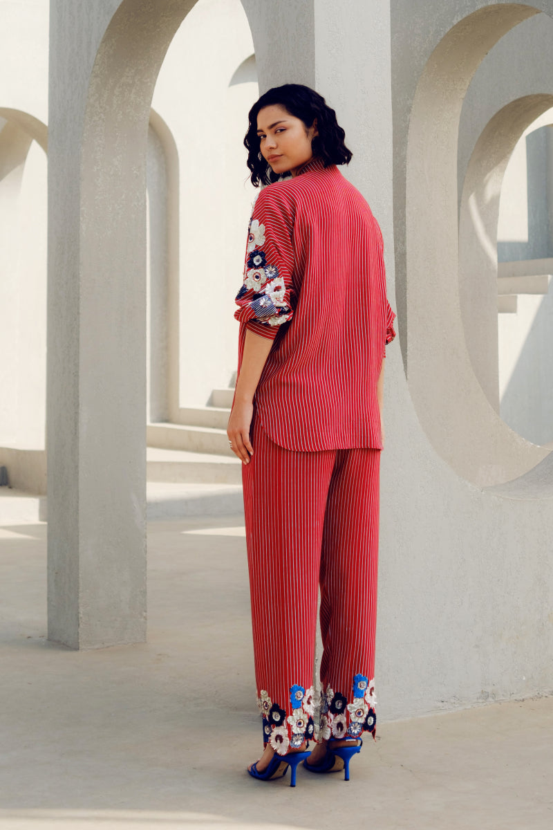 Red Chloe Kimono Shirt
