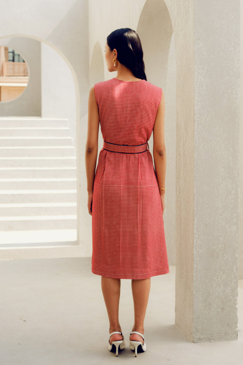 Red Mini Check Dress