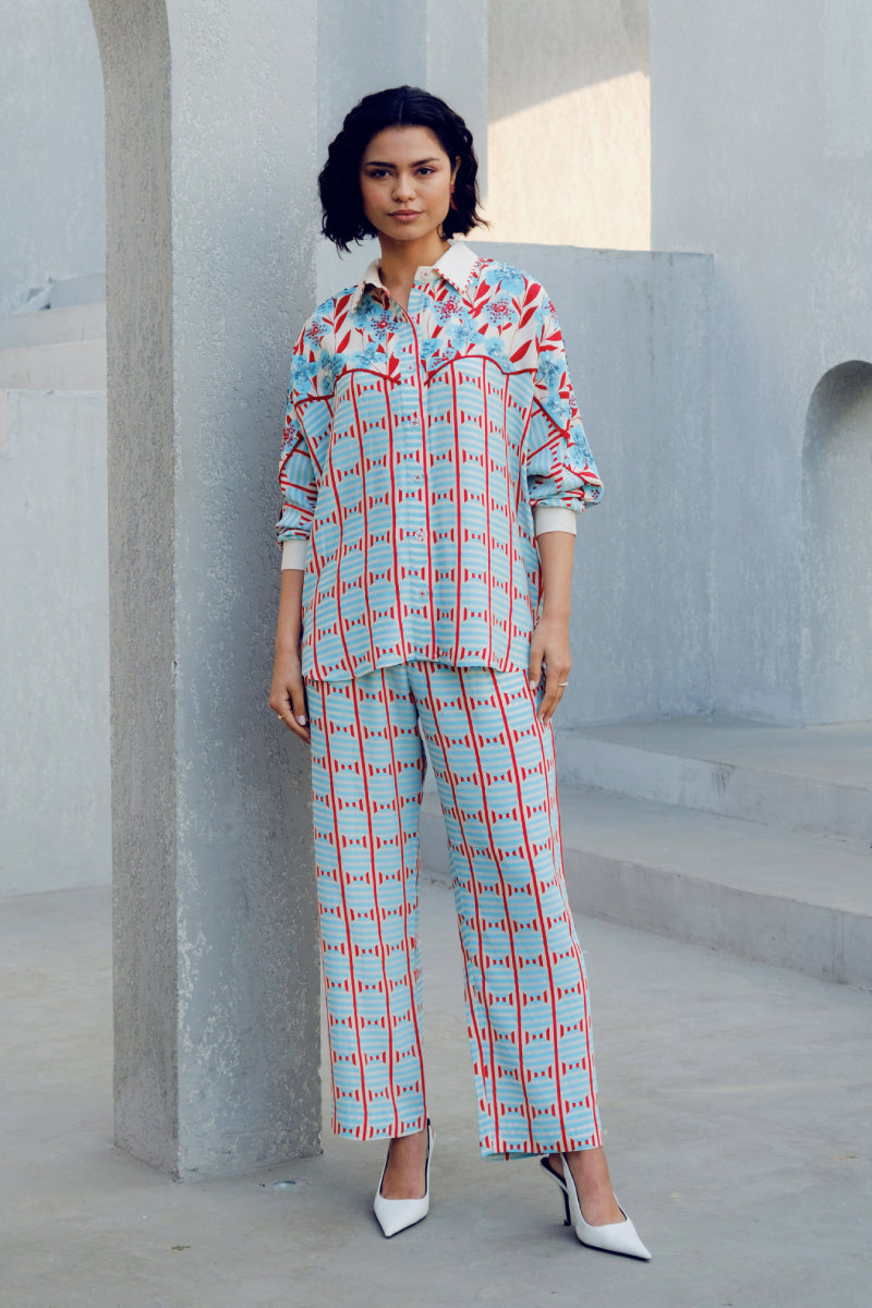 White Print Play Kimono