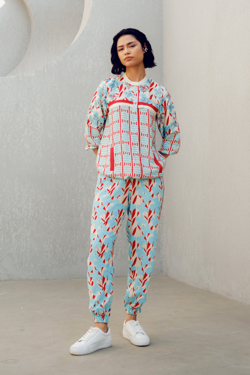White Print Play Track Suit