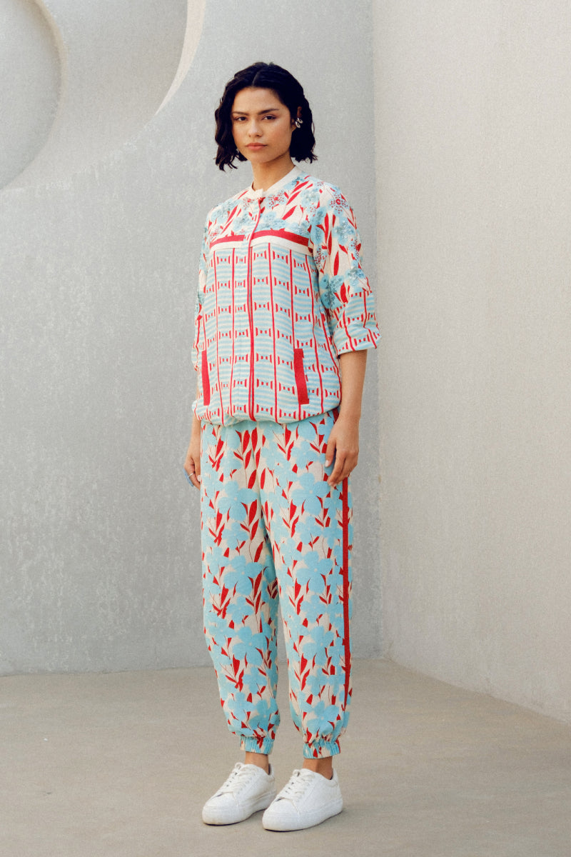 White Print Play Track Suit