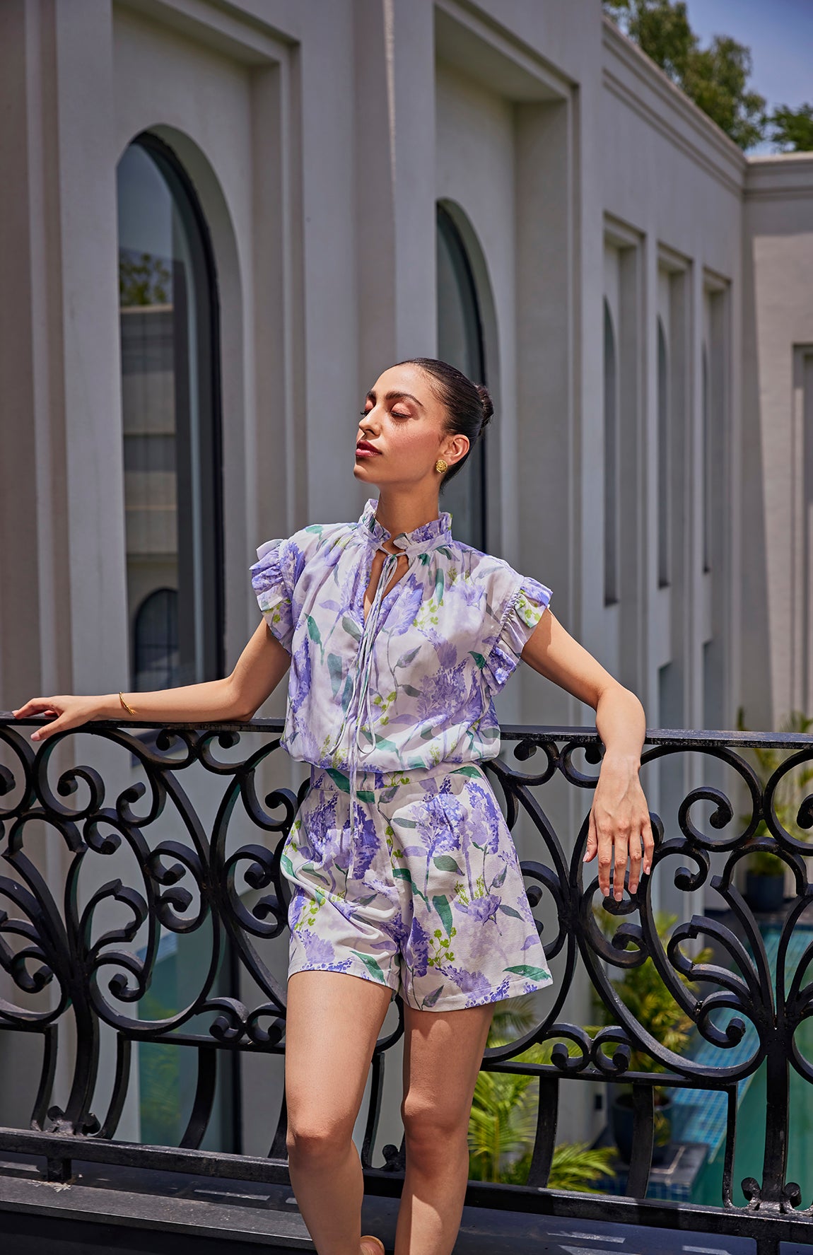 Printed Top & Shorts Set