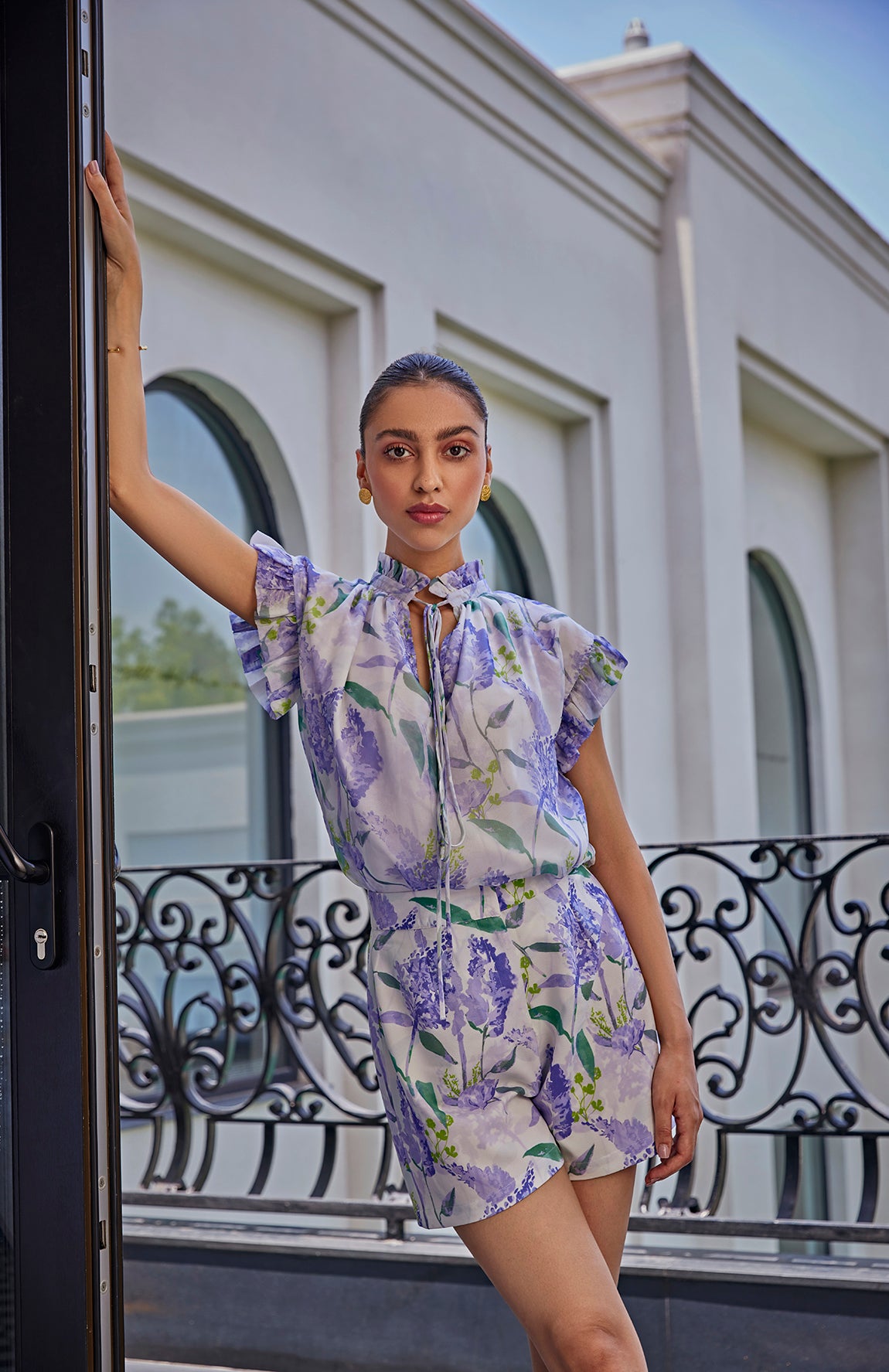 Printed Top & Shorts Set