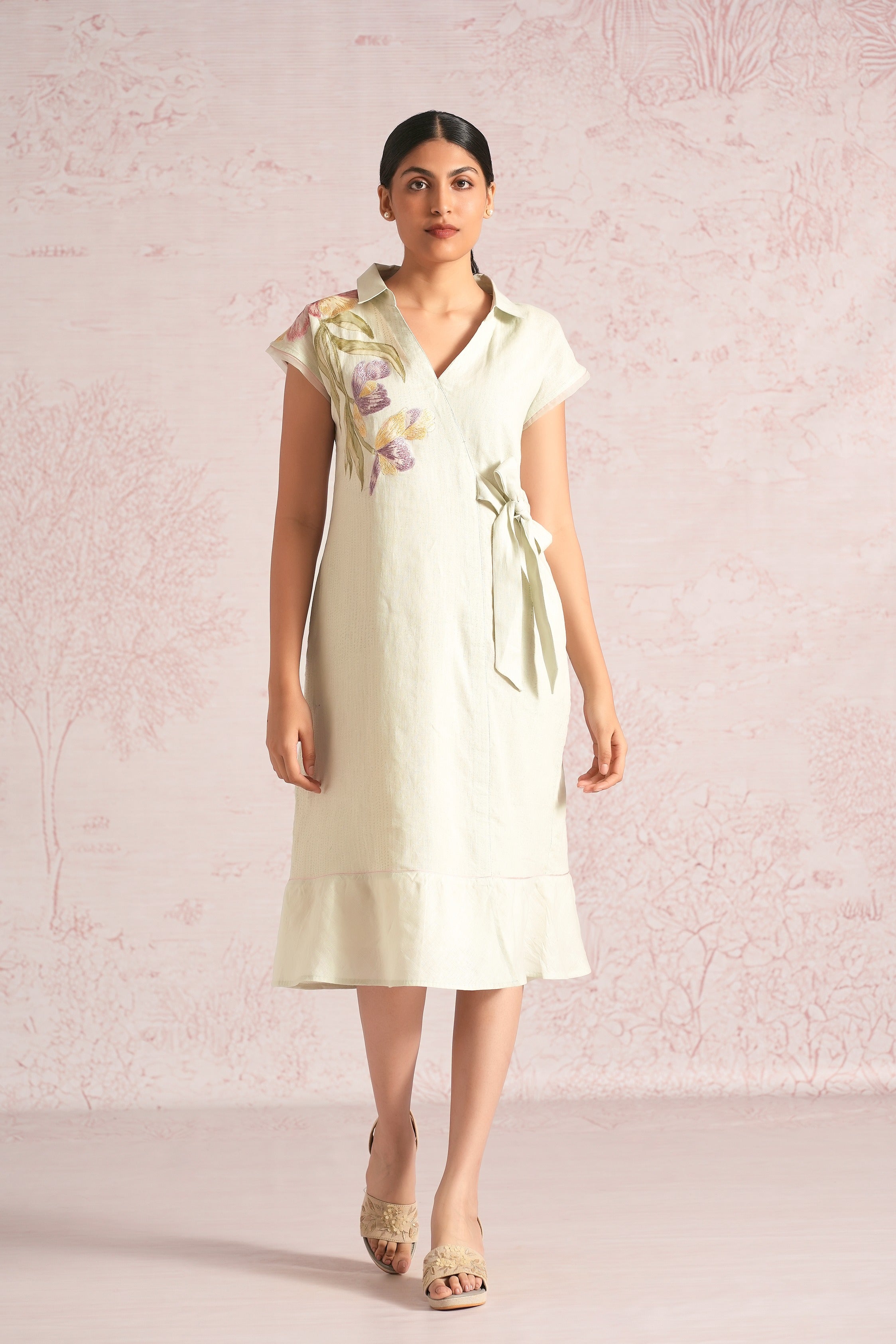 Painted Petals Wrap Dress - Bonny