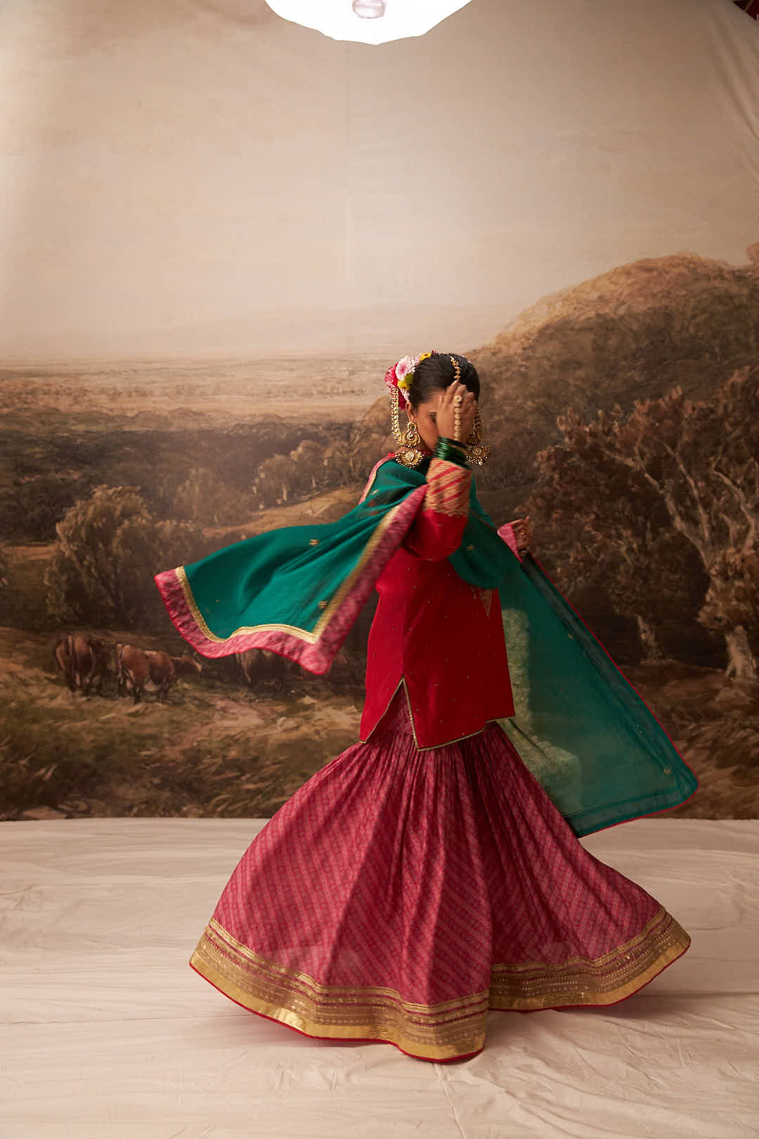 Lal Noorani Embroidered Kurta Set