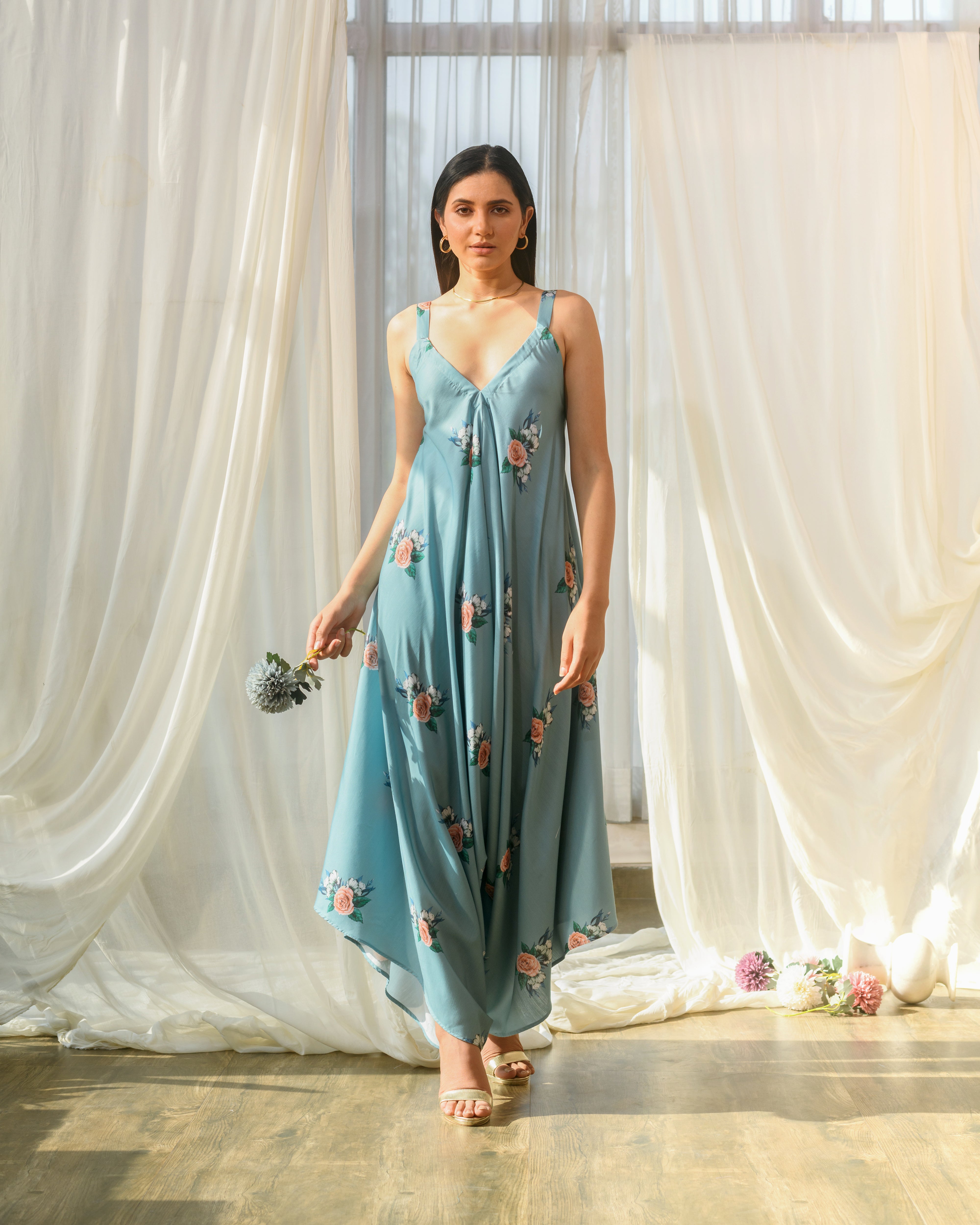 Mother Daughter Dusty Teal Palazzo Jumpsuit