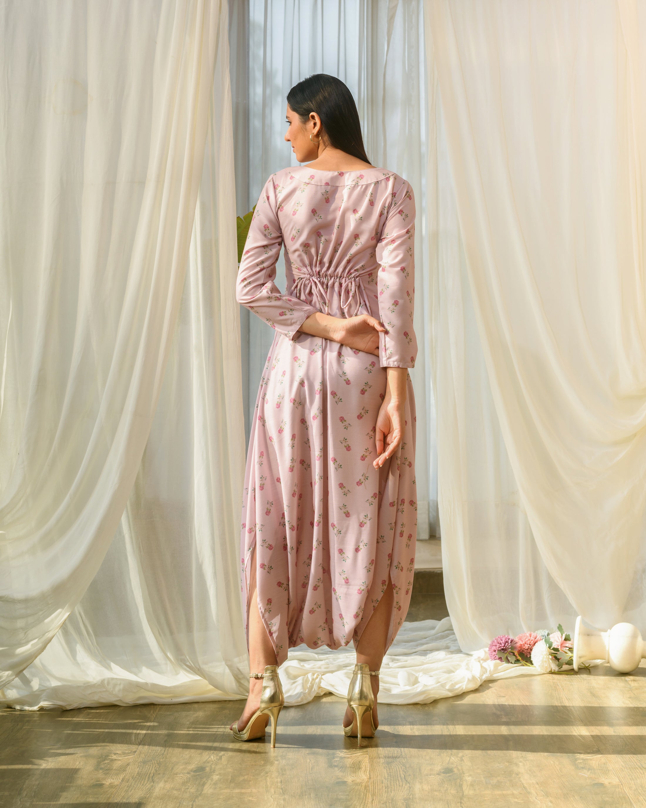 Mother Daughter Rosey Pink Dhoti Jumpsuit