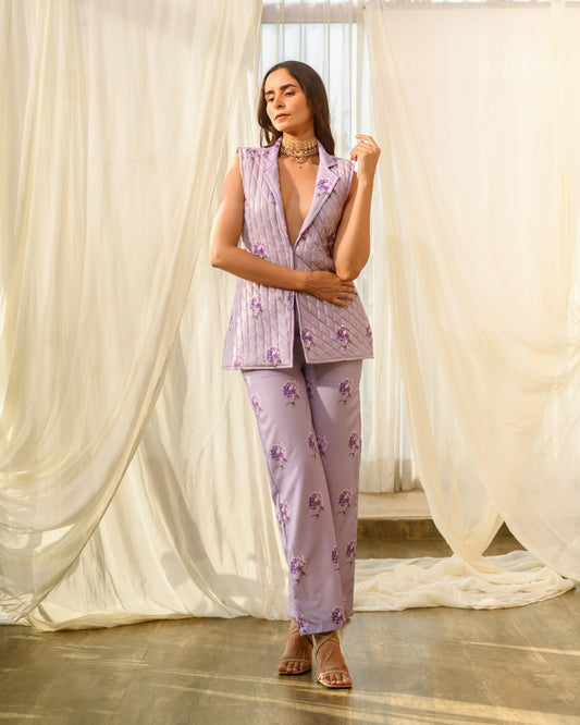 Very Peri Lilac Quilted Pant Suit