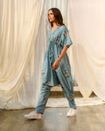 Load image into Gallery viewer, Dusty Teal Kimono Dhoti Jumpsuit
