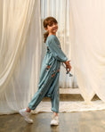 Load image into Gallery viewer, Dusty Teal Kimono Dhoti Jumpsuit Kids
