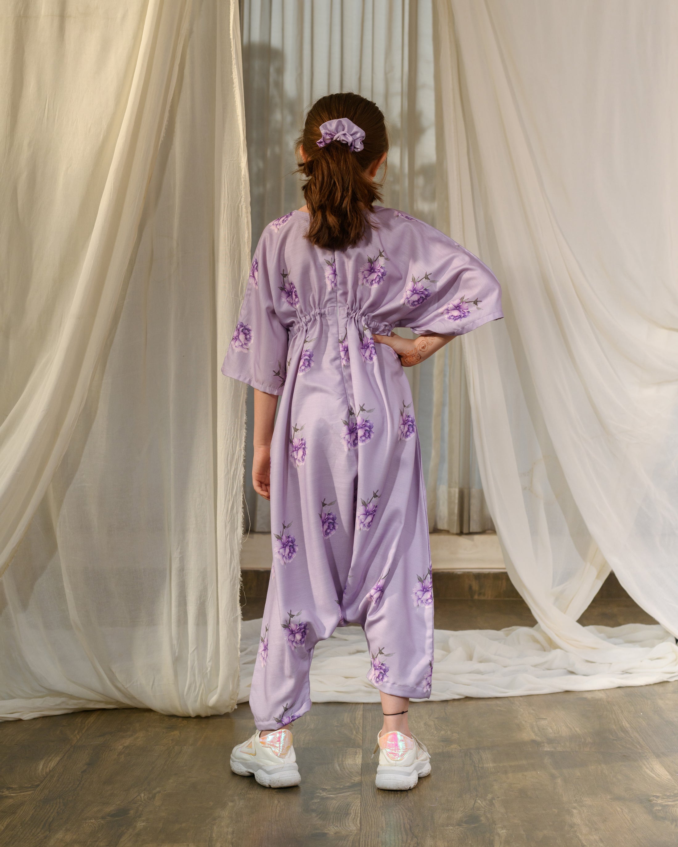 Mother Daughter Very Peri Lilac Kimono Dhoti Jumpsuit