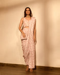 Load image into Gallery viewer, Rosey Pink Pant Saree Set
