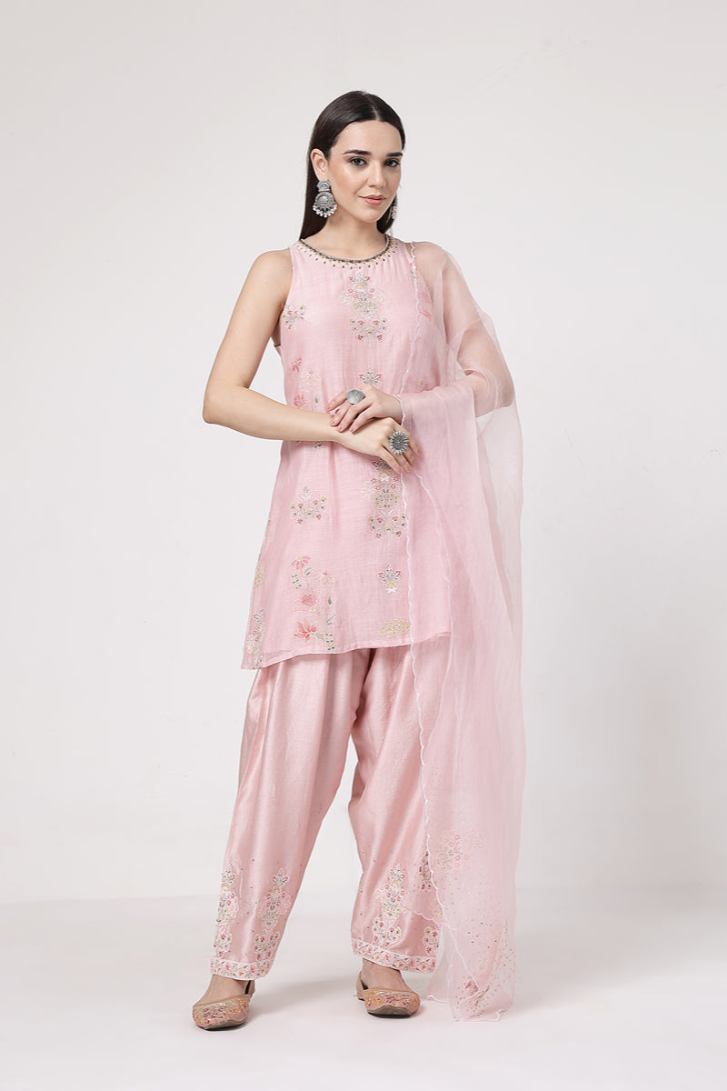 Pearl Pink A-line Salwar Set