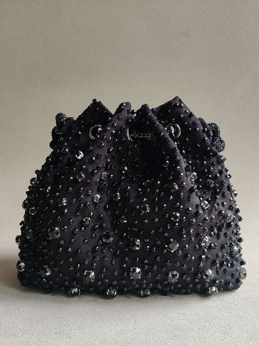 Black Starry Bucket Bag
