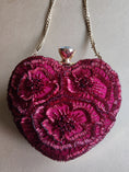 Load image into Gallery viewer, Crimson Red Floral Heart Bag
