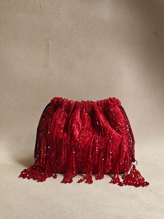 Crimson Red Pouch Potli Bag