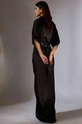 Load image into Gallery viewer, Black Embroidered Shirt Dress With Belt
