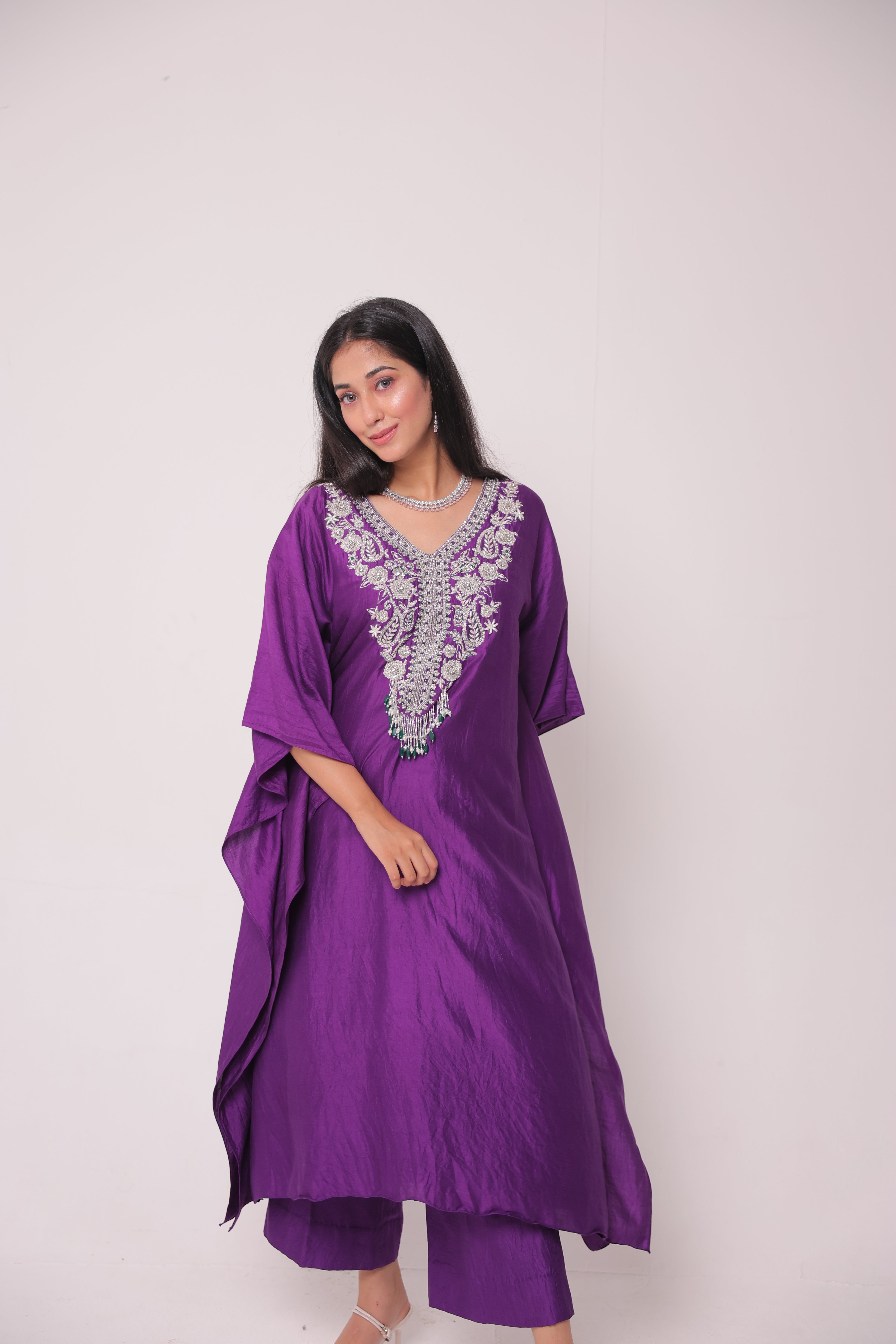 Purple Kaftan Set