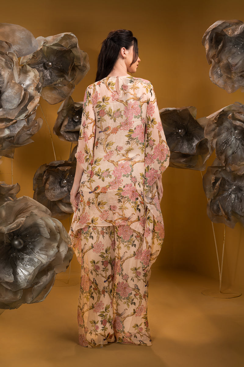 Printed Kaftan Kurta With Flared Pant