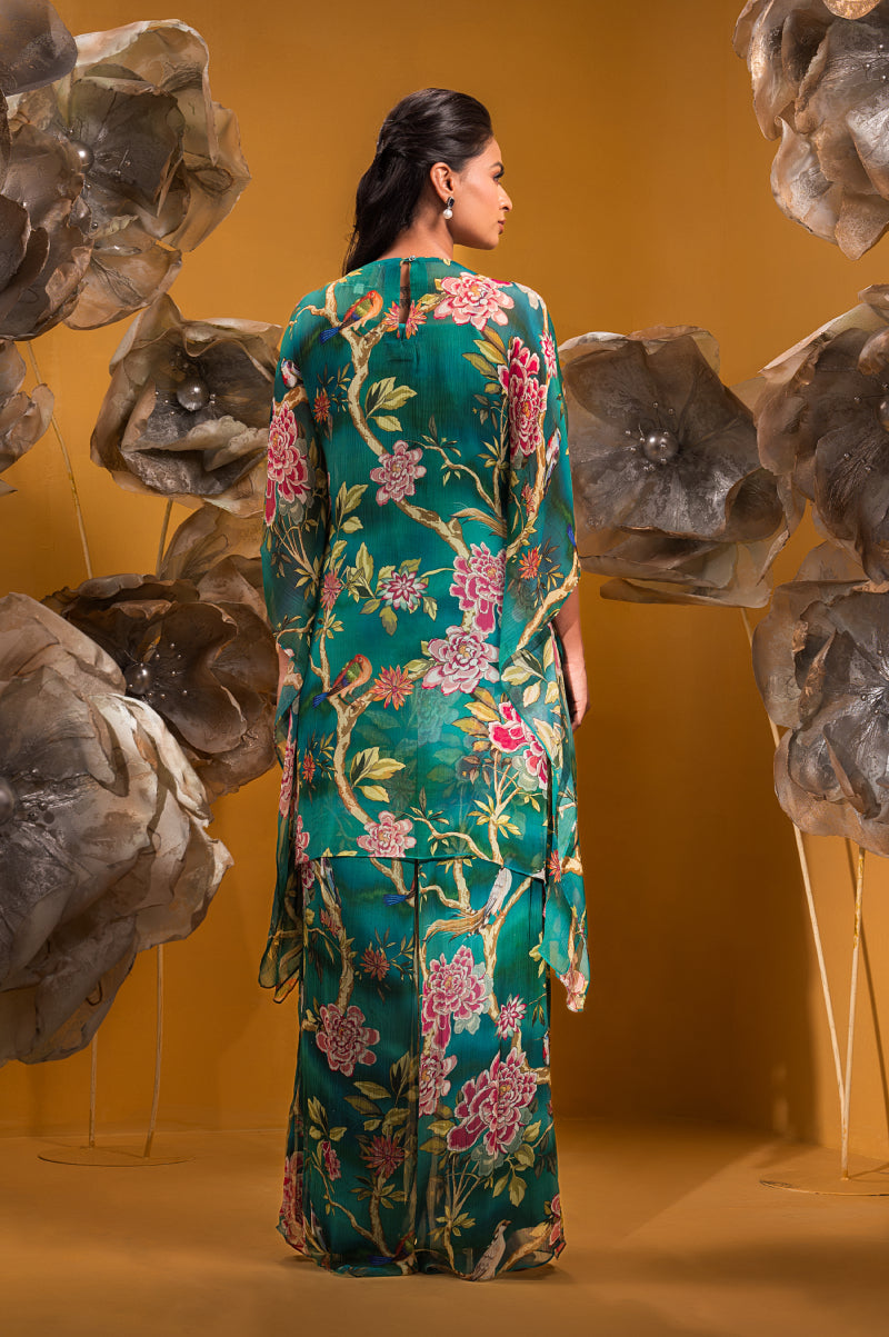 Printed Kaftan Kurta With Flared Pant