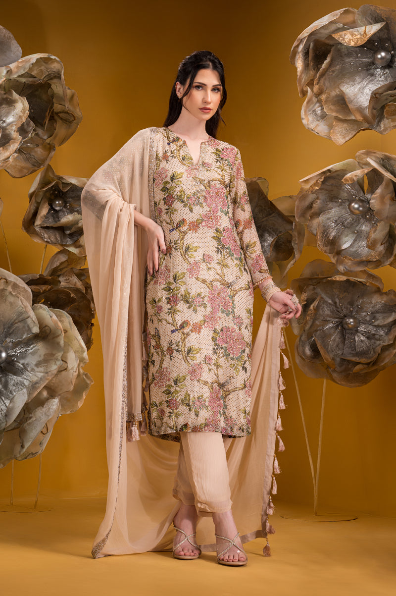 Printed Long Kurta Set