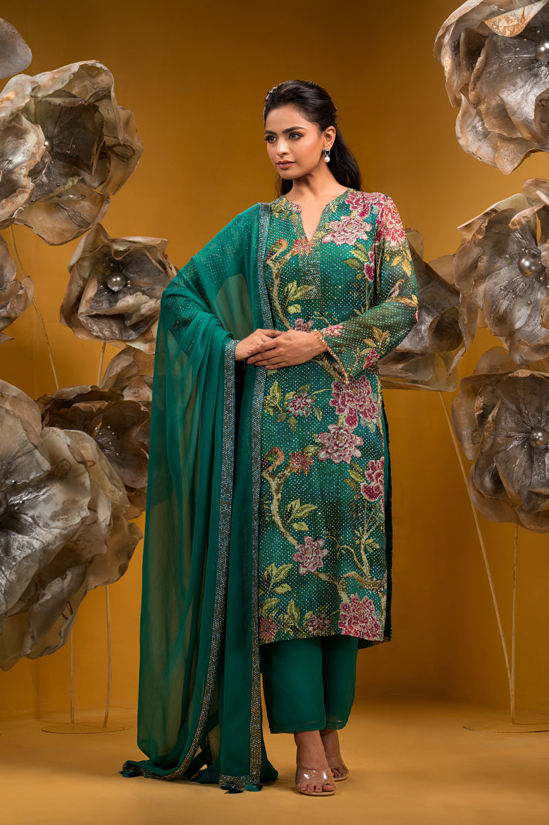 Printed Long Kurta Set