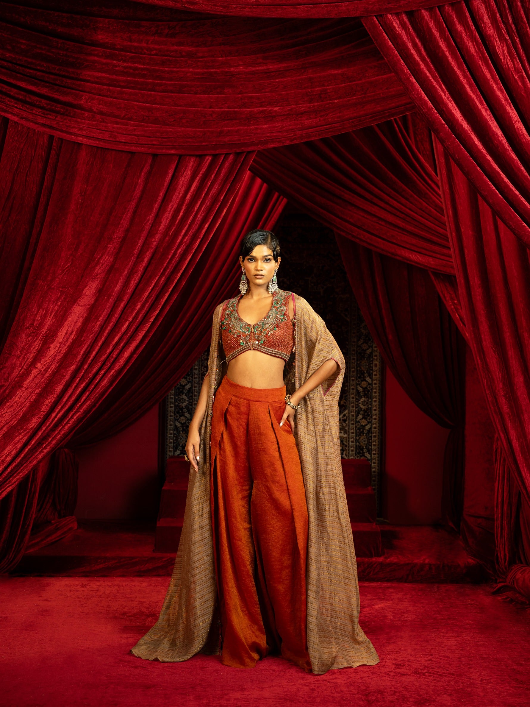 Quilted Co-ord Set with Cape