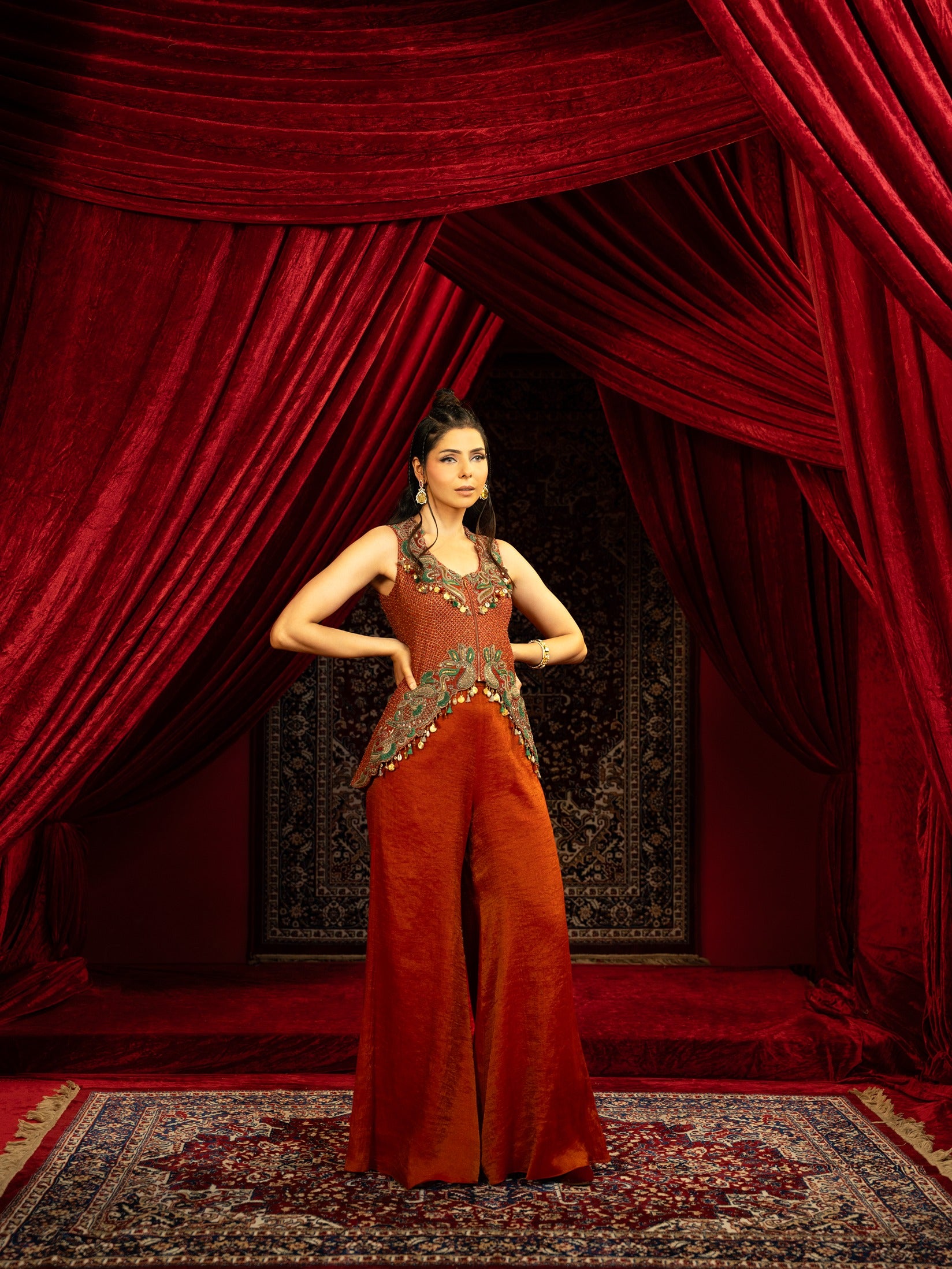 Peplum Kurta Set with Jacket