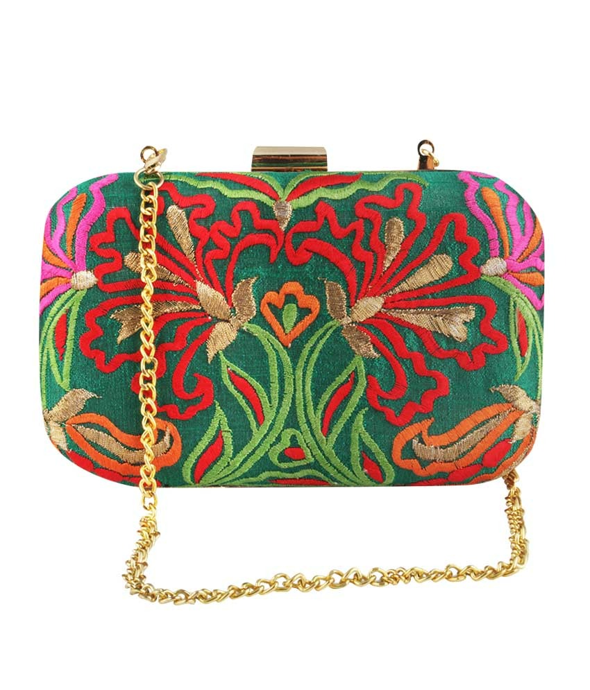 Quaca Green Clutch Bag