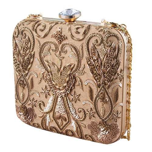 Antique Gold Square Clutch