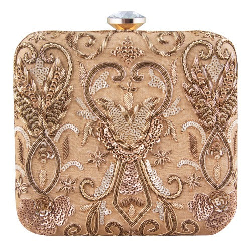 Antique Gold Square Clutch