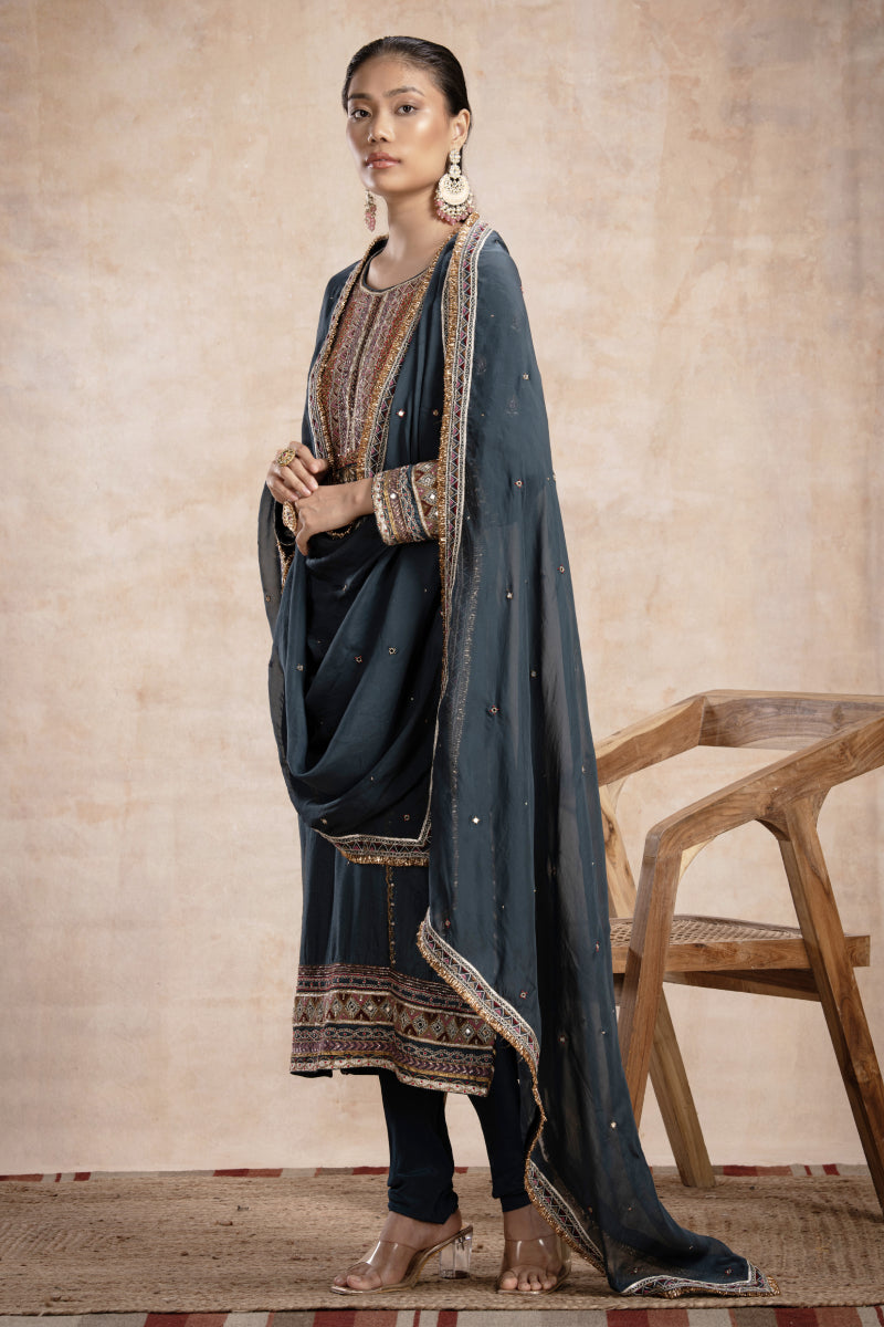 Rabia Straight Suit Set – Teal