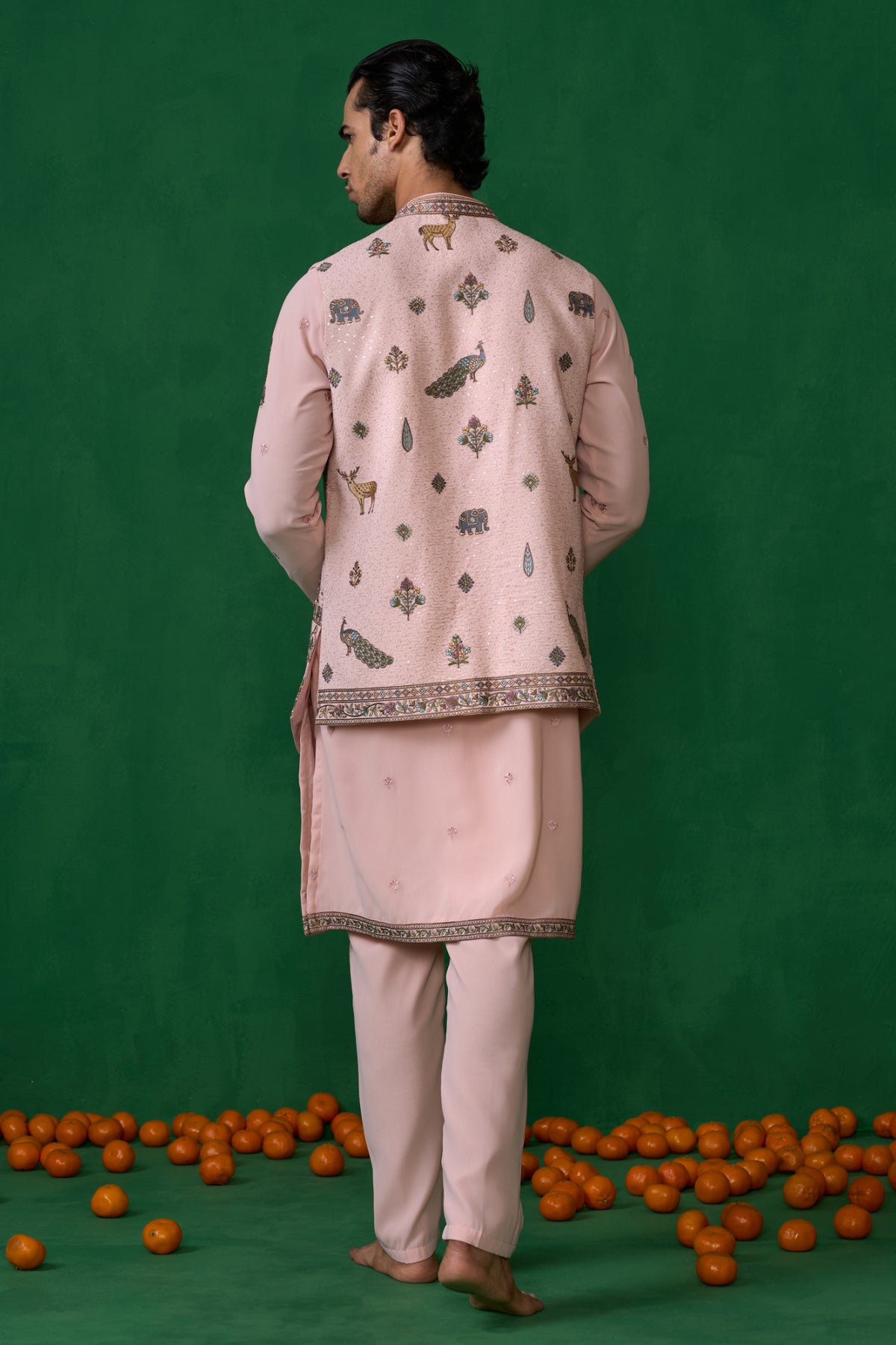 RAMAYAN PINK KURTA JACKET SET