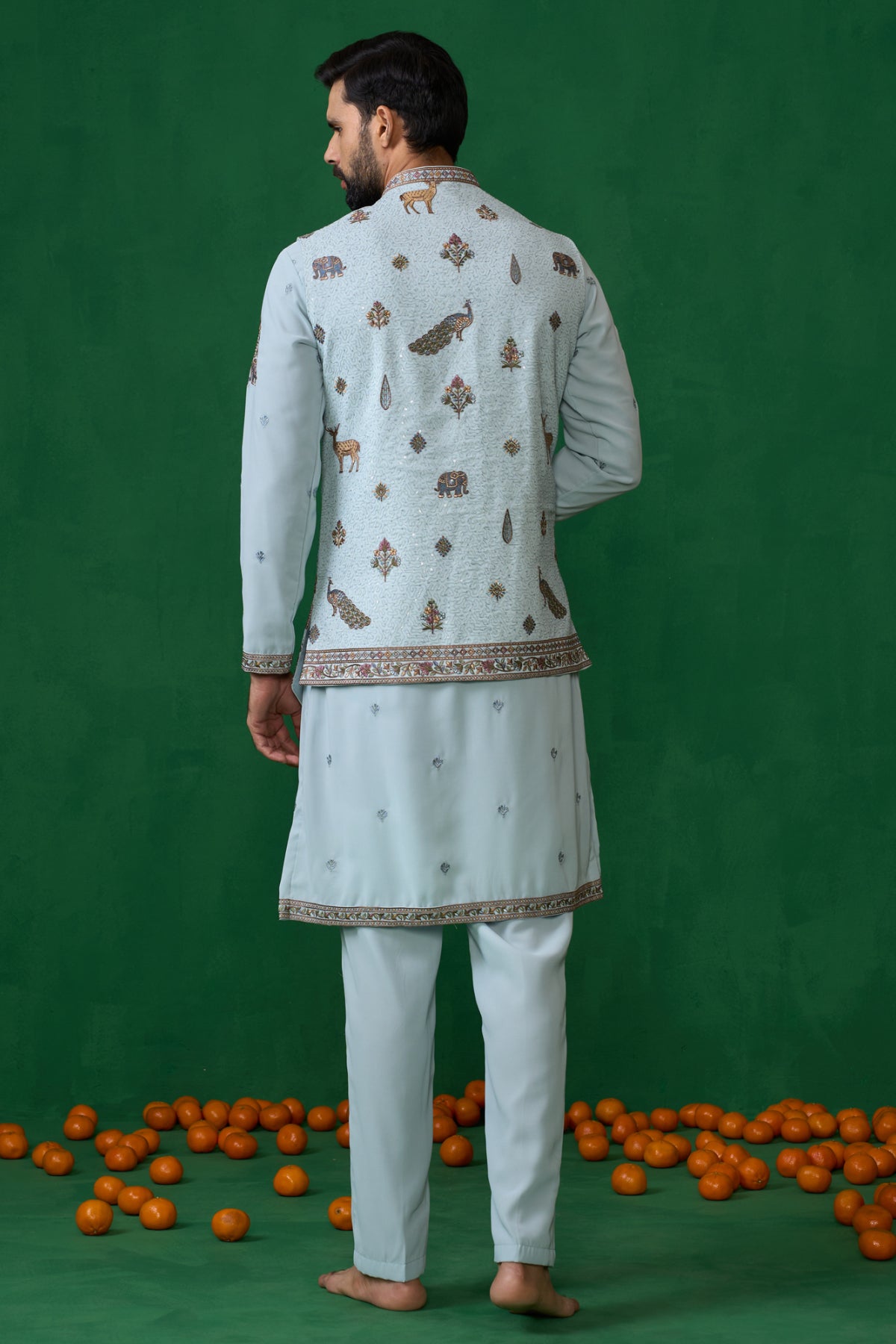 RAMAYAN SKYBLUE KURTA JACKET SET