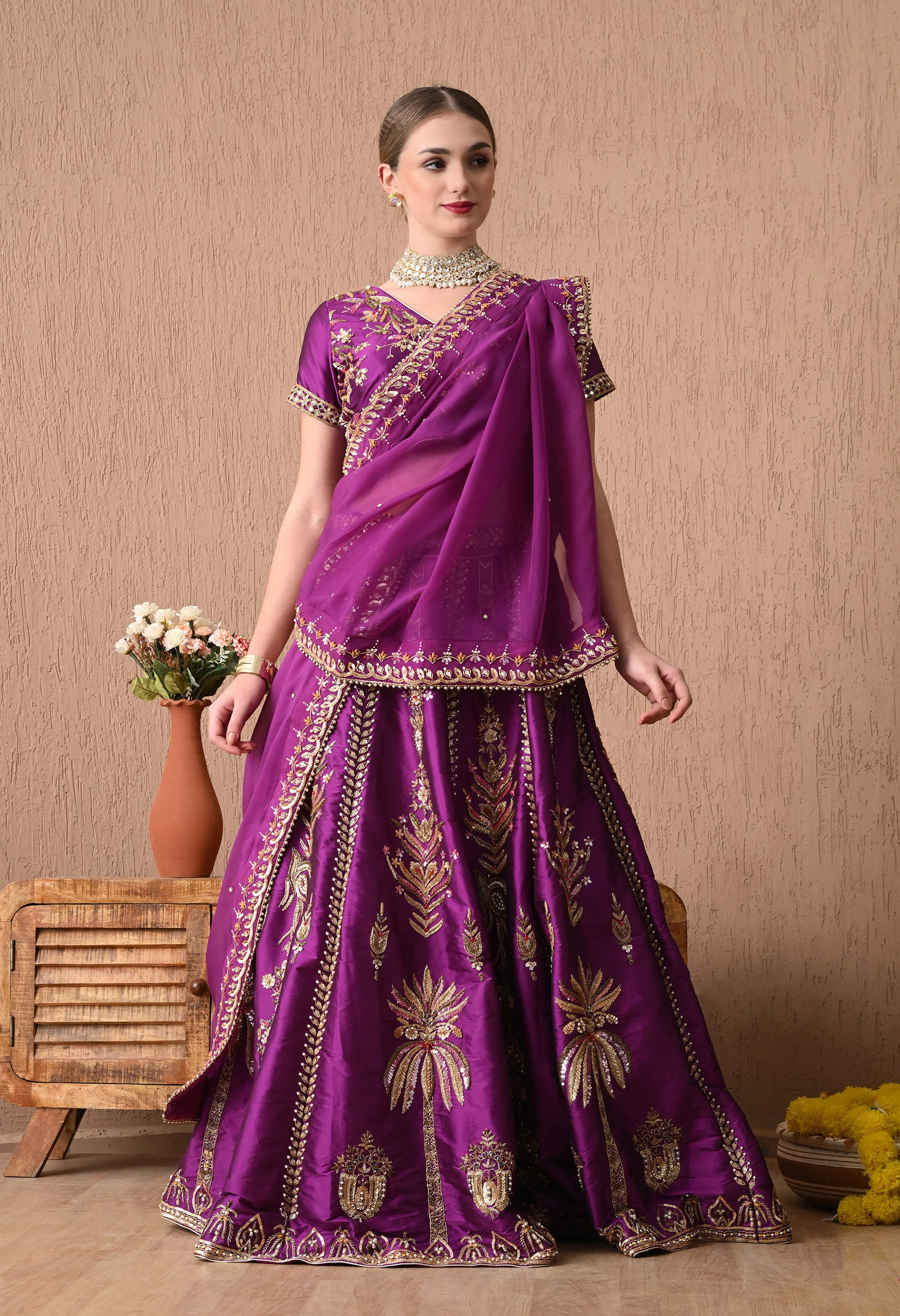 Purple Zardozi Lehenga