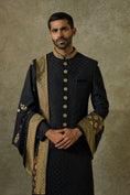 Load image into Gallery viewer, Navy Blue Luknowi Nawabi Set
