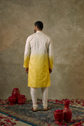 Load image into Gallery viewer, Light Cream Lemon ombre Splendid silk Kurta Set
