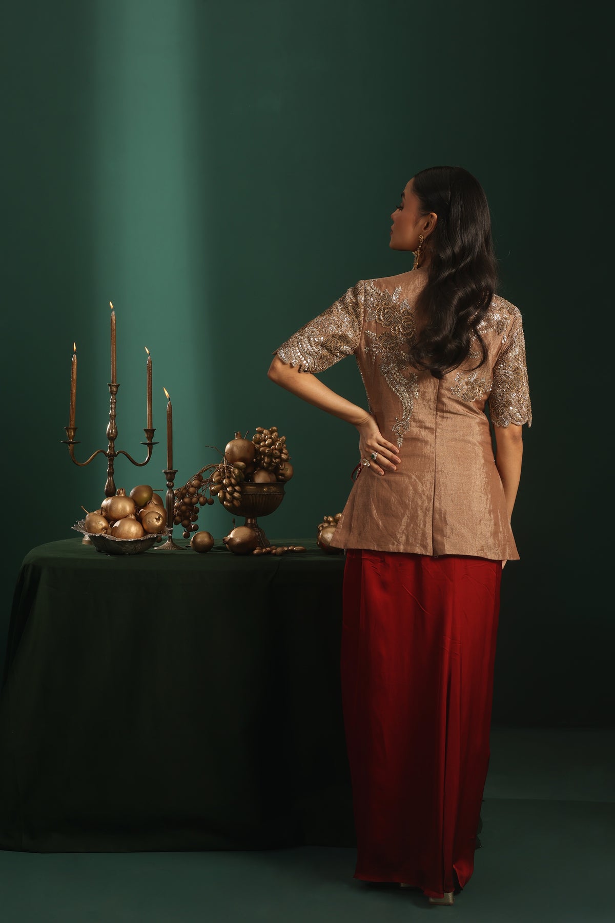Jacket With Drape Skirt