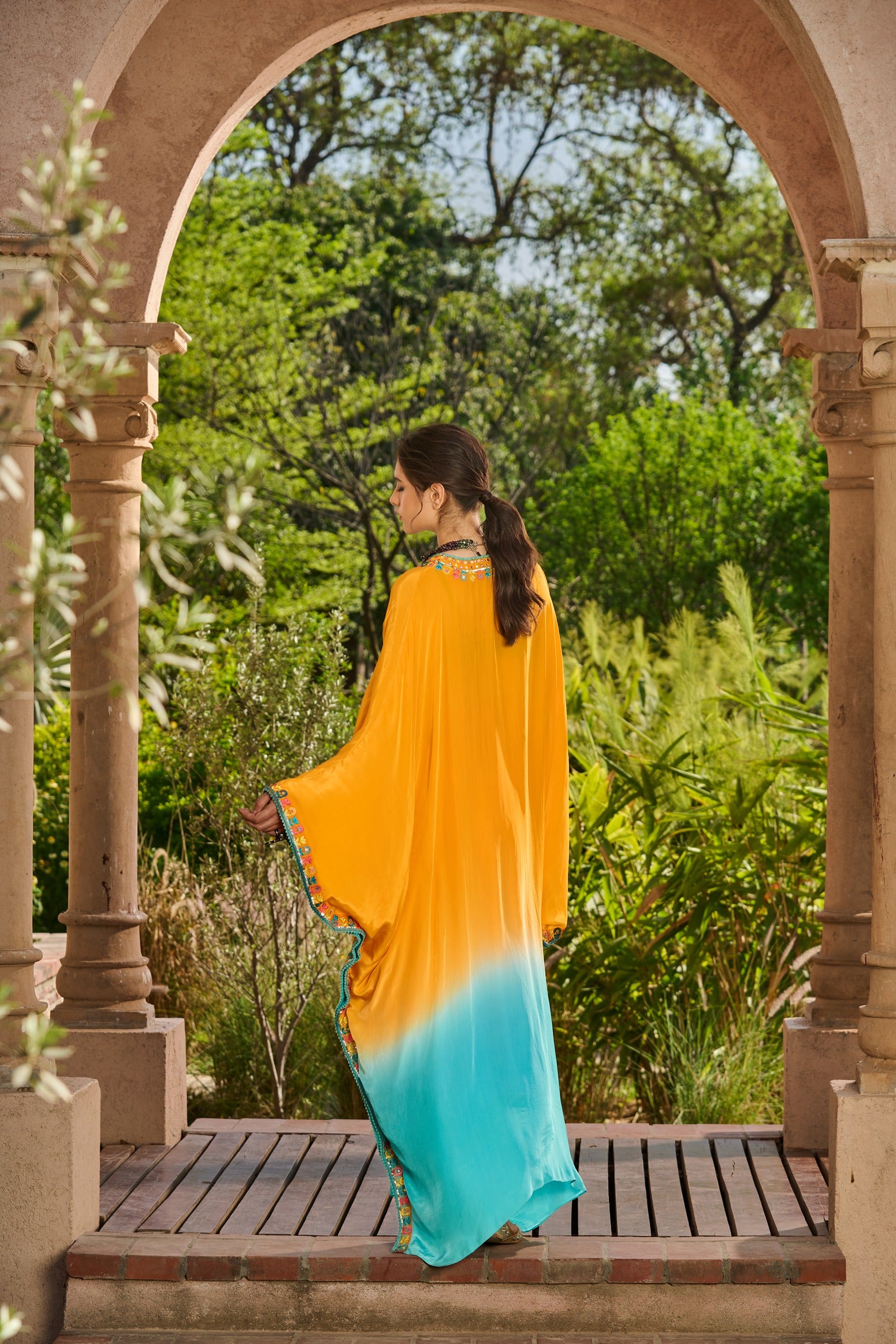 Hand Embelished Ombre Kaftan