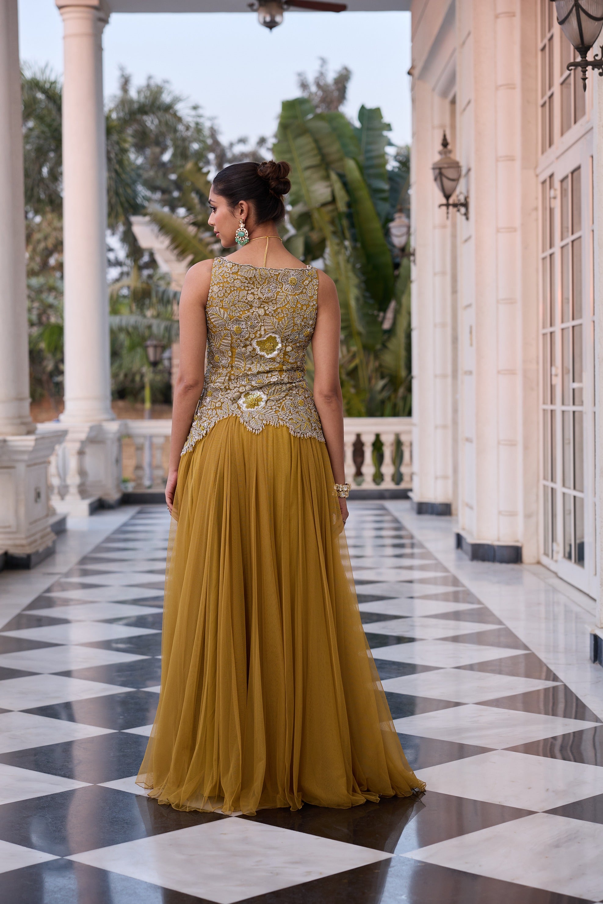 Hand Embroidered Rushing Anarkali