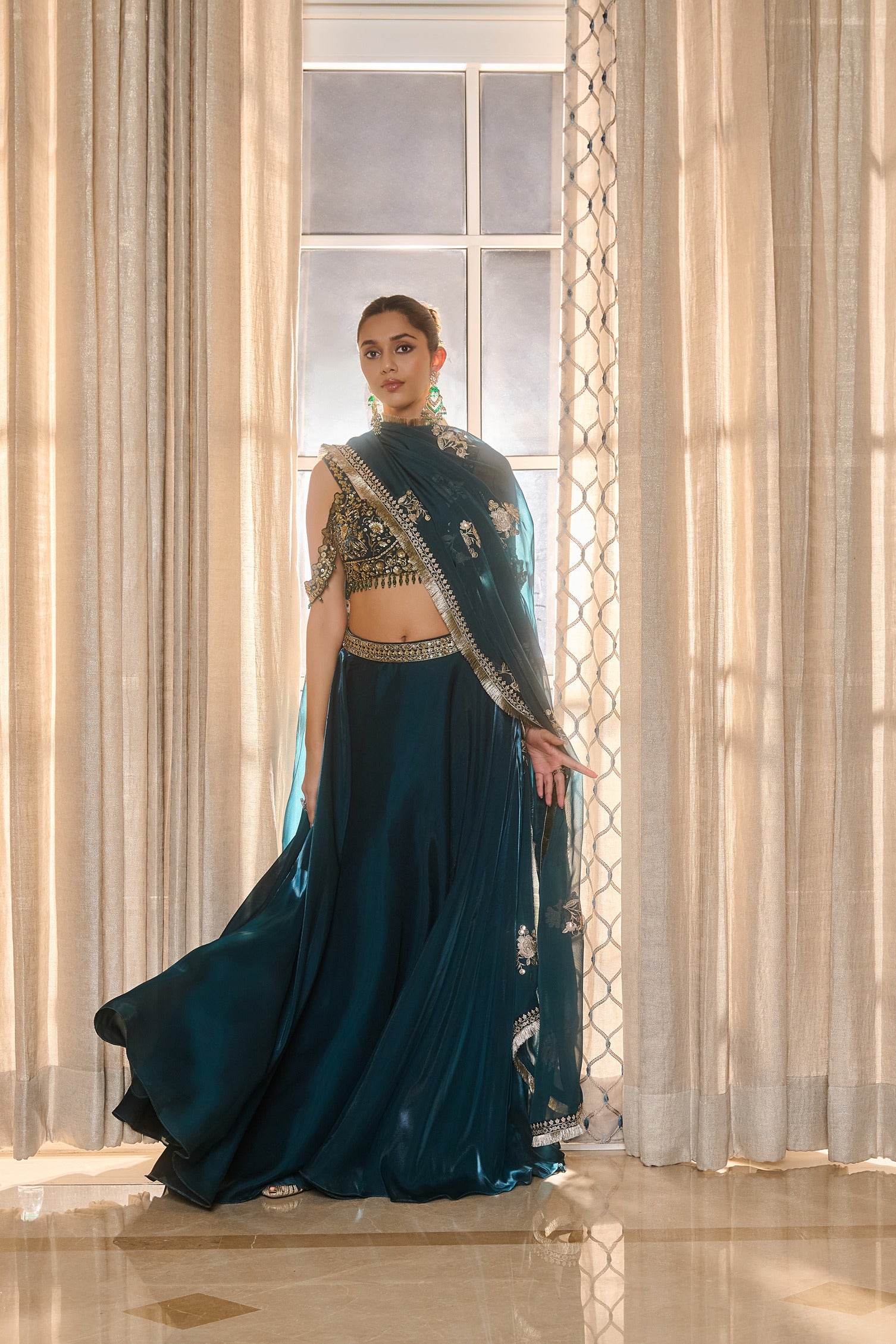 Hand Embroidered Lehenga with Dupatta