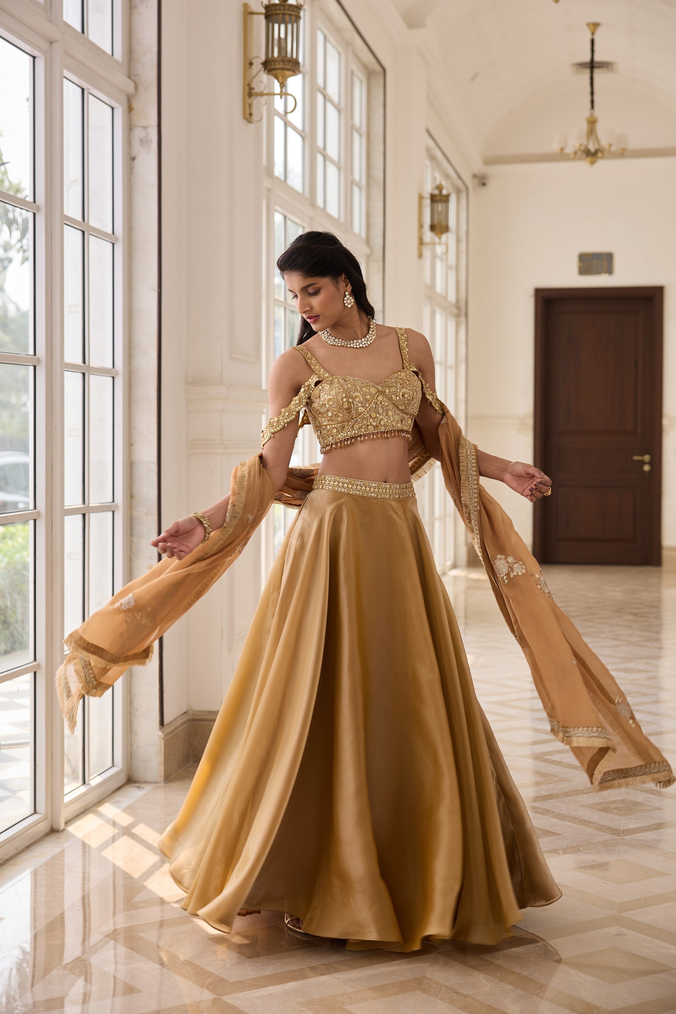 Hand Embroidered Lehenga with Dupatta