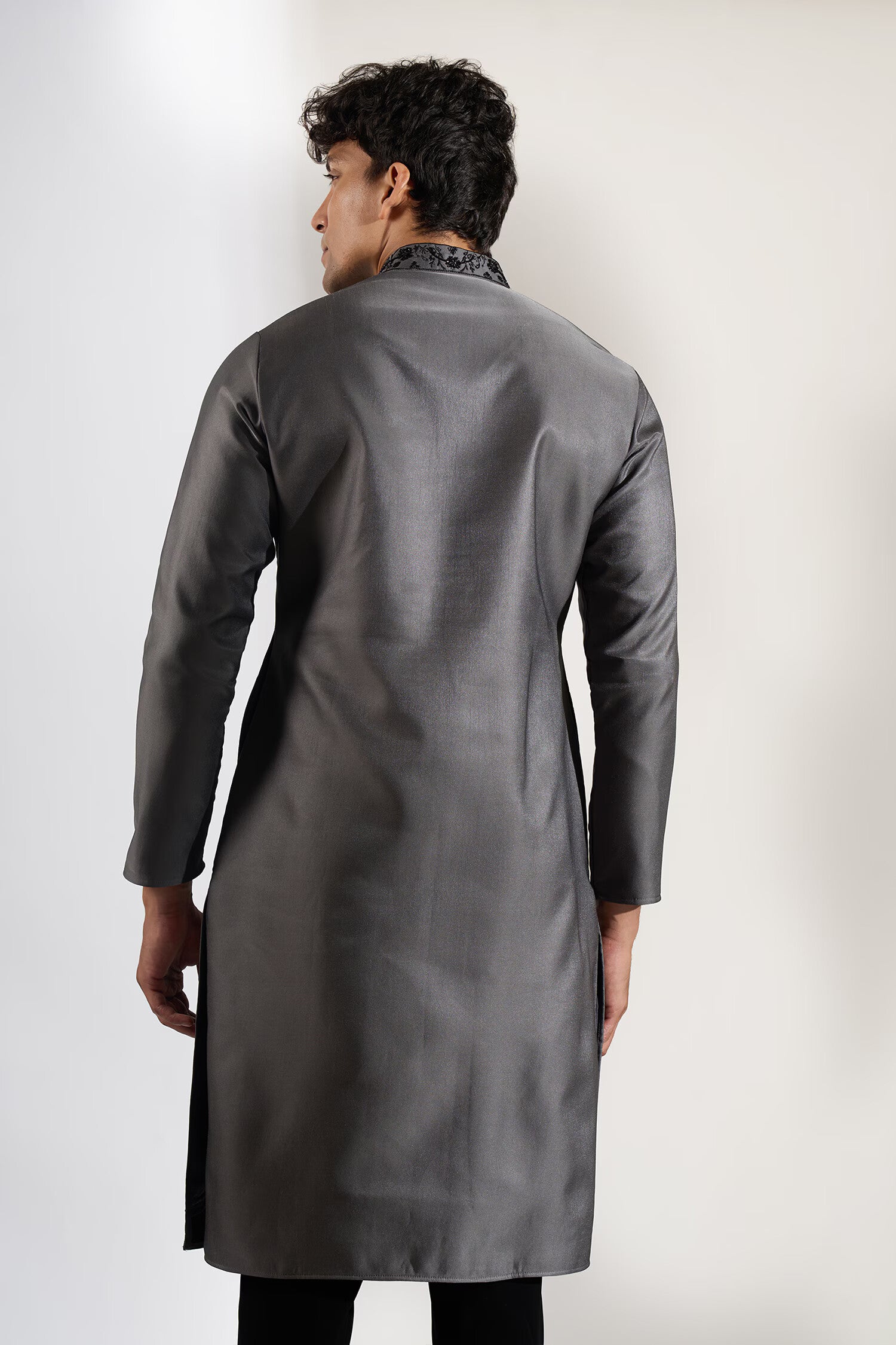 Grey Ombre Embroidered Kurta Set