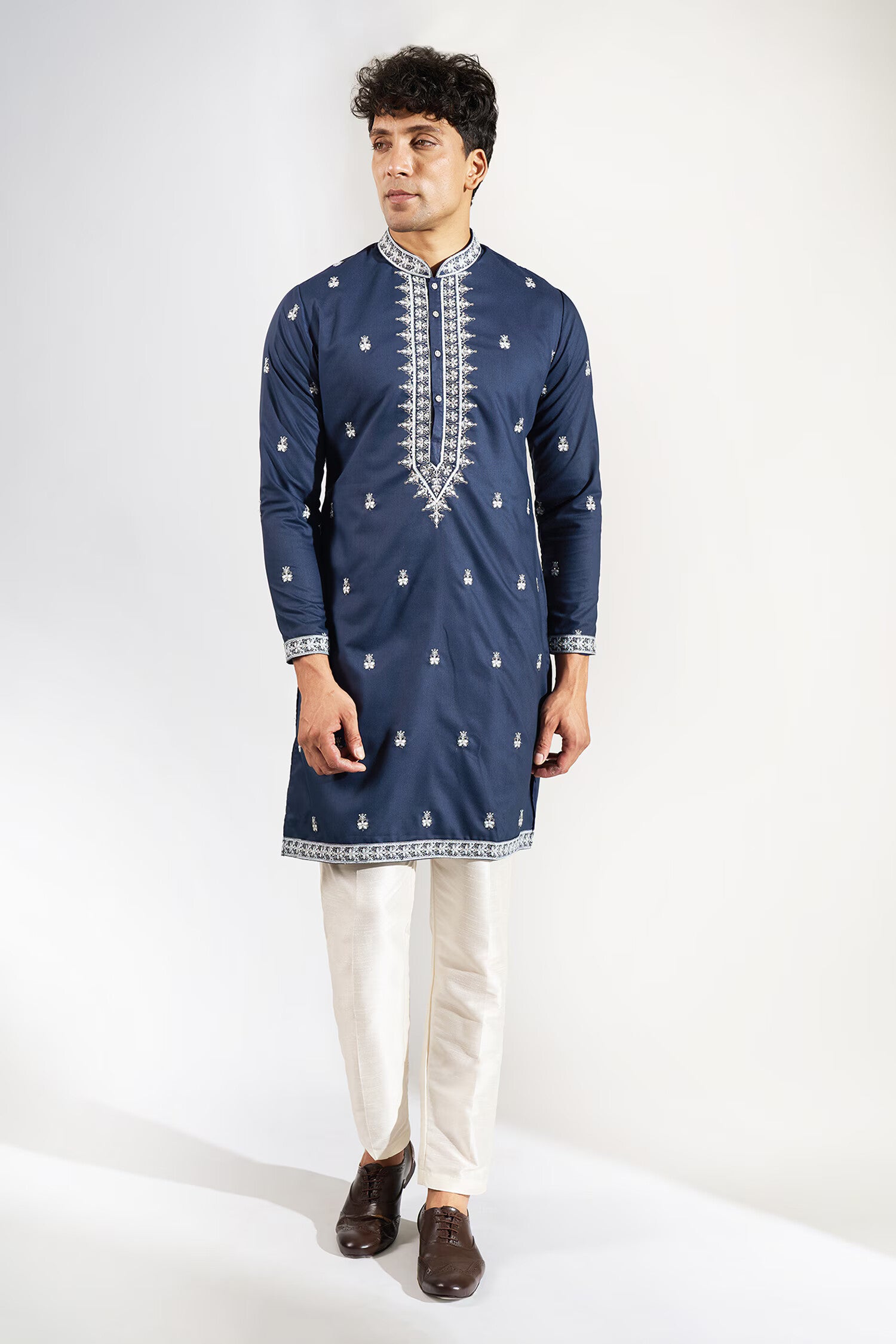 Royal Blue Embroidered Kurta Set