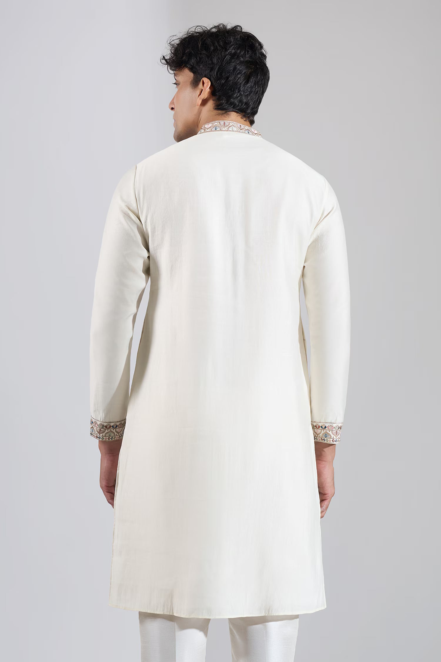 Cream Embroidered Kurta Set