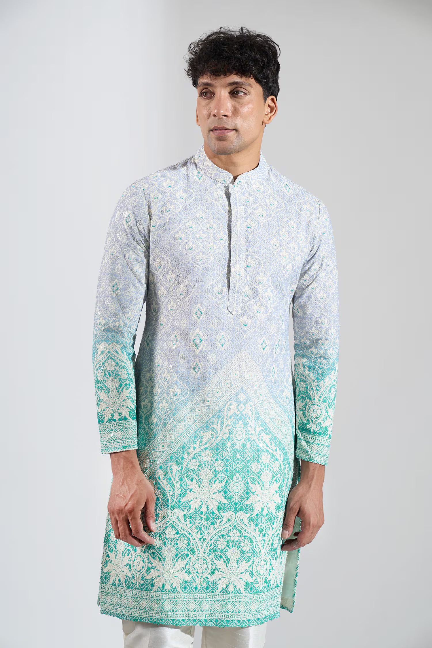 Blue Embroidered Kurta Set