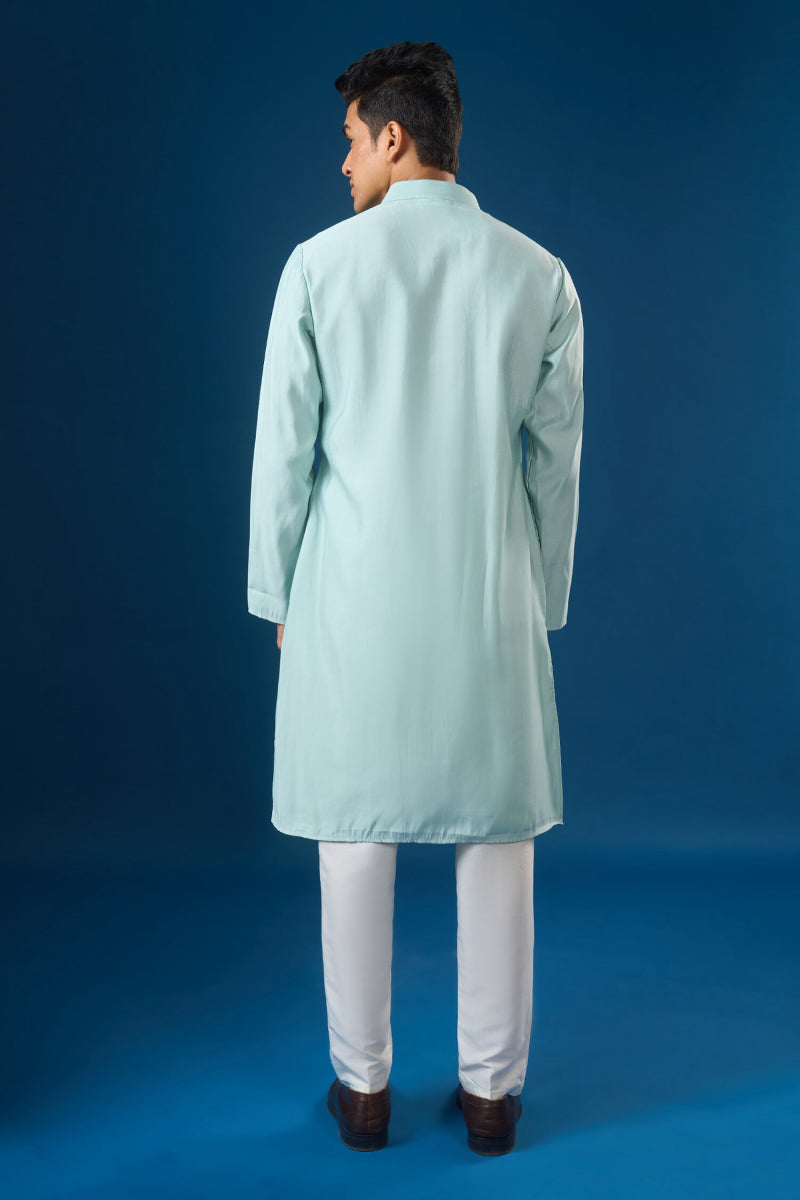 Sky Blue Floral Printed Kurta Set