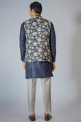 Load image into Gallery viewer, Royal Blue Embroidered Kurta-Jacket Set
